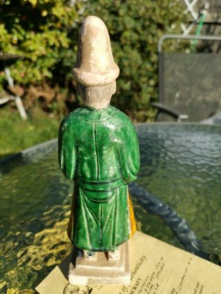 Antique Chinese Ming Dynasty TANG SANCAI Glaze Statue Pottery Figurine with 6