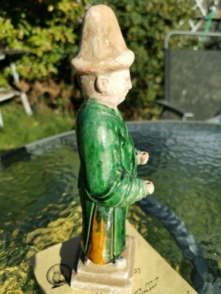 Antique Chinese Ming Dynasty TANG SANCAI Glaze Statue Pottery Figurine with 7