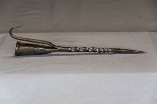 Antique Wrought Iron Candle Holder Spike