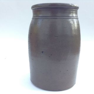 Pennsylvania Blue Cobolt decorated Stoneware Jar,  C 1870 Hamilton and Jones,  Gre 5