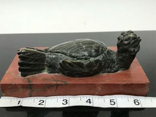 RARE Antique Signed LEONARD French Bronze Resting Hen Bird Inkwell Ink Stand 4