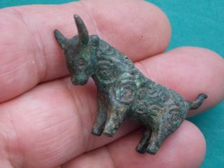 Circa 100 - 400ad Roman Era European Bronze Bull Statuette Great Detail