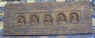 Antique Master Quality Handmade Tibetan Wodden Sutra Or Book Cover,  Nepal