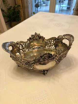 Fine Antique Massif Silver German Vase