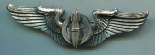 Wwii Sterling Us Army Air Corps Bombardier Pinback Wings 3 "