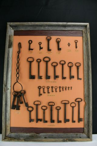 Framed Display of Antique Skeleton Keys Dates 11th Century - 19th Century Wall De 2