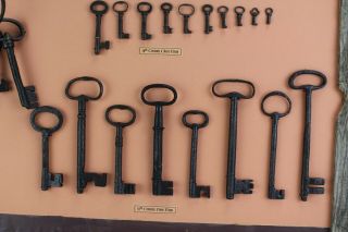 Framed Display of Antique Skeleton Keys Dates 11th Century - 19th Century Wall De 5