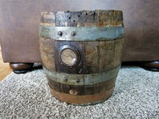 Antique Primitive Knapstein Brewing Co Wi Oak Banded Beer Keg Advertising Barrel
