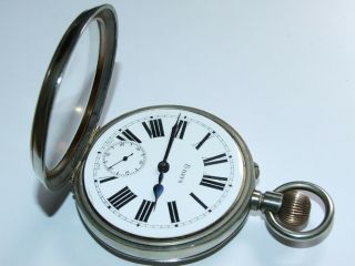 Looking Antique c1900 69mm Goliath 8 Day Open Faced Pocket Watch 10
