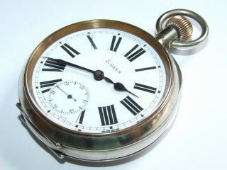 Looking Antique c1900 69mm Goliath 8 Day Open Faced Pocket Watch 2