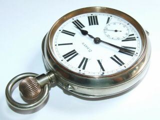 Looking Antique c1900 69mm Goliath 8 Day Open Faced Pocket Watch 3