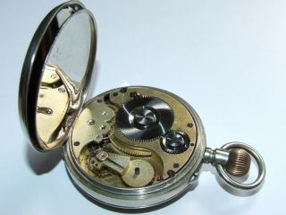 Looking Antique c1900 69mm Goliath 8 Day Open Faced Pocket Watch 7