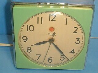 ABSOLUTELY GORGEOUS VINTAGE CHROME TELECHRON KITCHEN WALL CLOCK 5