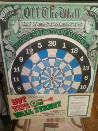 Antique Dart Board Game 1981 Target Systems Off The Wall Tips From Wall Street
