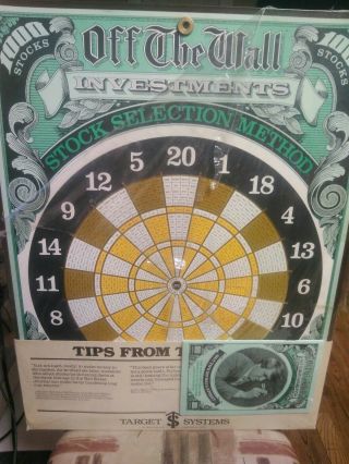 Antique Dart Board Game 1981 Target systems Off The Wall Tips From Wall Street 2