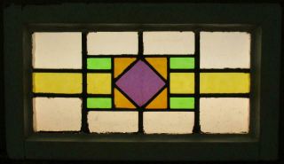 MID SIZED OLD ENGLISH LEADED STAINED GLASS WINDOW Geometric Band 22.  75 