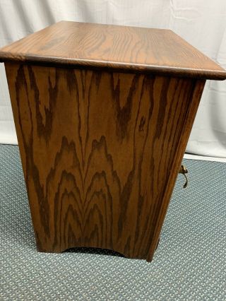 Vintage White Clad Oak Ice Box Night Stand End Table 6