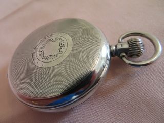 WALTHAM SOLID SILVER HALF HUNTER POCKET WATCH IN DENNISON SPECIAL CASE SERVICED 12