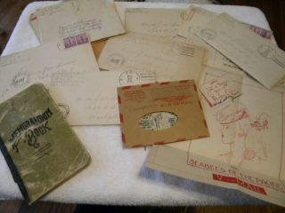 Wwii Diary Letters Vmail 1943 - 1945 Navy Seabees Hawaii Censor Stamp