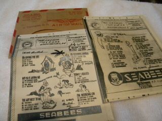 WWII DIARY LETTERS VMAIL 1943 - 1945 NAVY SEABEES HAWAII CENSOR STAMP 5