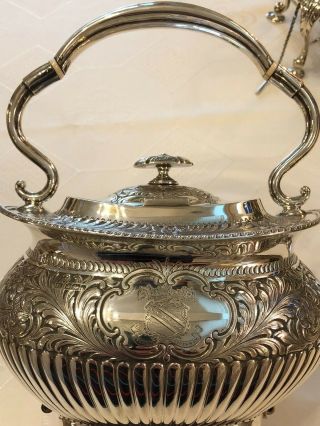 Antique Silver Sterling Tea Kettle With Stand 1903,  Henry Atkins 12