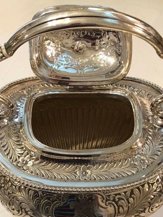 Antique Silver Sterling Tea Kettle With Stand 1903,  Henry Atkins 5