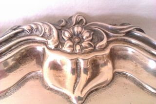 Solid Silver Ornate Edwardian Footed Tray Walker & Hall 1908 1161grms 5