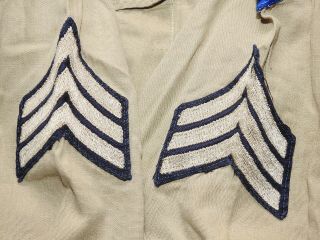 US Army AAF WW2 WOMEN ' S 6TH AIR FORCE BADGED NURSE KHAKI SUMMER SERVICE SHIRT 4
