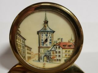 Vintage Rare Desk Clock IMHOF Swiss Movement Zytglogge face w/ Issues 11