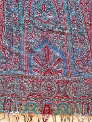 Antique Paisley Kashmir Cashmere Cachemire Long Shawl
