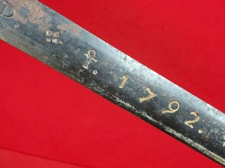 Sword Blade With British Crown And 1792 Date.