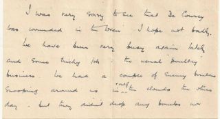 WWII Letter.  Royal Navy Officer 1940,  Killed in Action.  German Bombers & RAF. 2