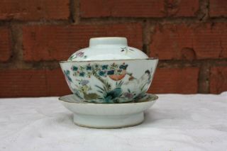 19th Century Chinese Famille Rose Tea Bowl and Stand Tongzhi 2