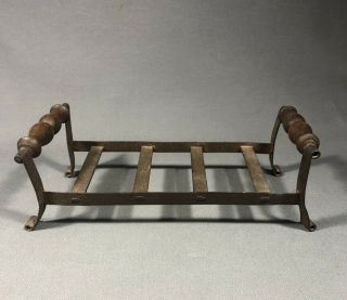 Late 18th Or Early 19th Century Wrought Iron And Wood Trivet