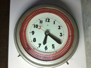 1940 ' s Vintage Industrial Neon Spinner Clock with Illusion Wheel - 15 