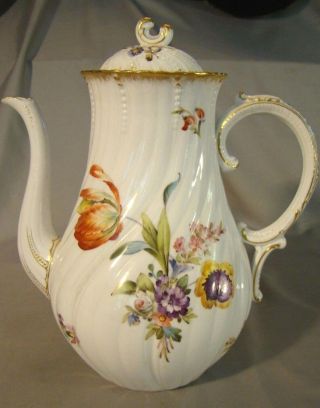 Rare Sarreguemines French Porcelain Hand Painted Tea Coffee Pot C1801 - 1839