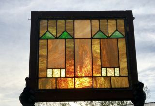 Stunning Antique Arts And crafts Stained Glass Window 7