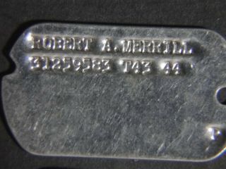 4 Vintage Military DOG TAGS Robert Merrill Lowell Mass x4 3