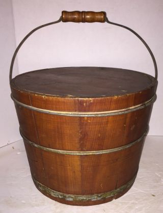 Antique Primitive Wooden Bucket Lid