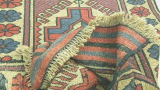 ANTIQUE CR.  1940 HAND - KNOTTED CAUCASIAN AFGHAN TRIBAL RUG 100 WOOL 3 ' X 5 ' FT 10