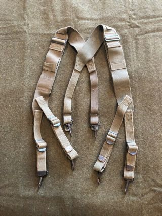 Korean War Era Padded M1945 Combat Field Pack Suspenders