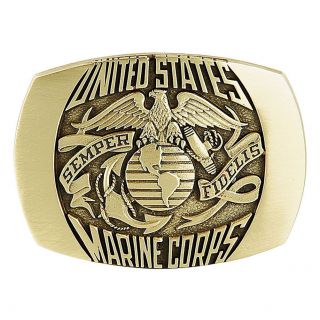 Us Marine Corps Solid Brass Belt Buckle Usmcbb301 Imc - Retail