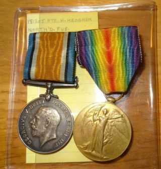 Wwi British War And Victory Medal Pair North 