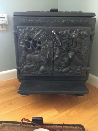 Vintage Cawley Lemay 500 Wood Stove,  Cast Iron Artwork By Martha Cawley/made Pa.