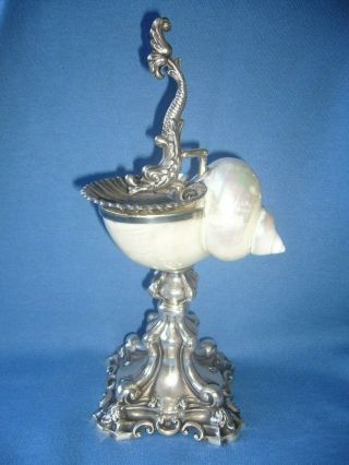 Silver Mounted Nautilus Cup