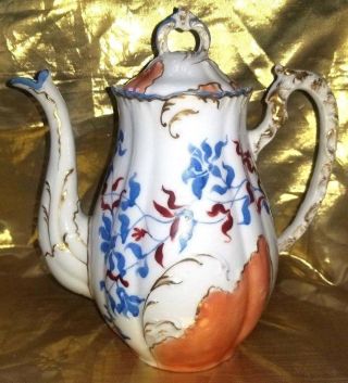 Antique Limoges France Jean Boyer Hand Painted Porcelain Coffee Pot 1919