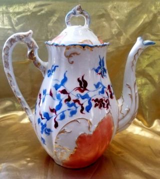 ANTIQUE LIMOGES FRANCE JEAN BOYER HAND PAINTED PORCELAIN COFFEE POT 1919 2