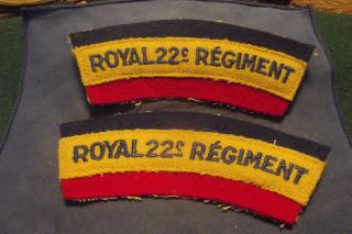 Ww Ii/post Ww Ii Cloth Shoulder Badges To The Royal 22e Regiment