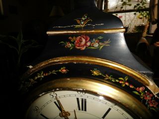 Vintage Rare Swiss Black Lacquer Clock with Shelf by Zenith Le Locle 11