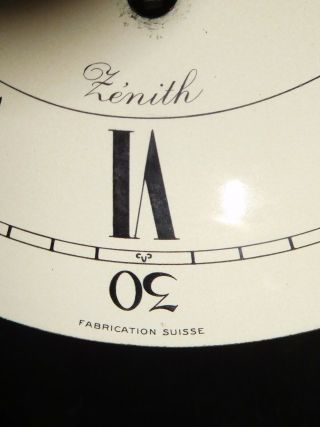 Vintage Rare Swiss Black Lacquer Clock with Shelf by Zenith Le Locle 4